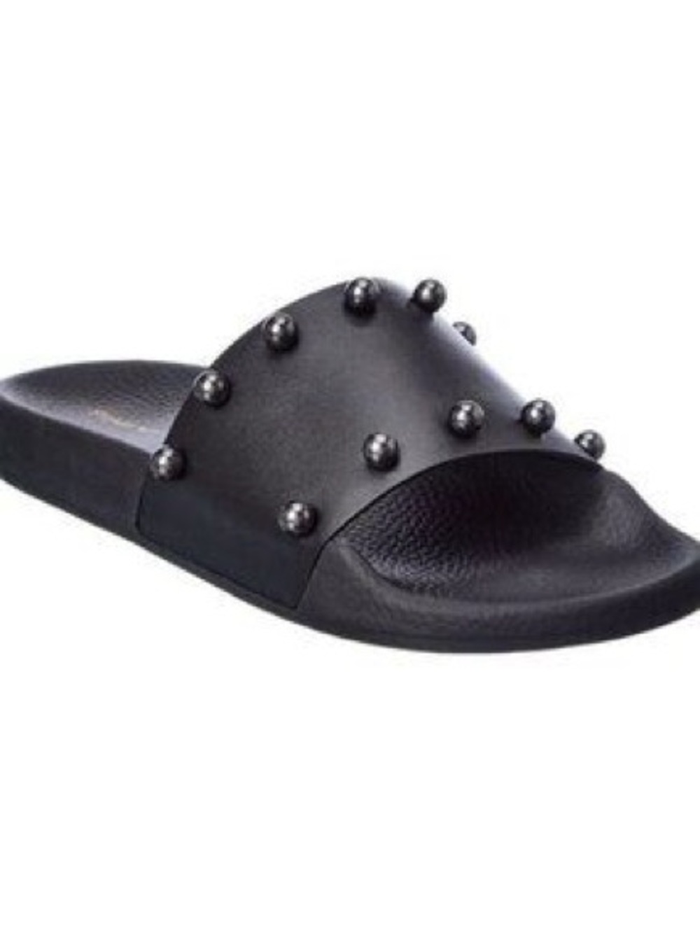 Stuart Weitzman Black Studded Slide Sandals 7